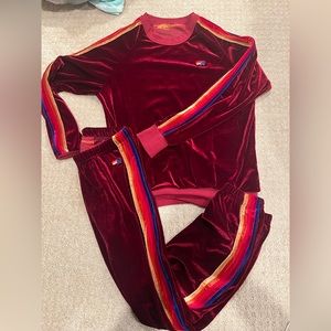 Aviatior Nation velour set- Red